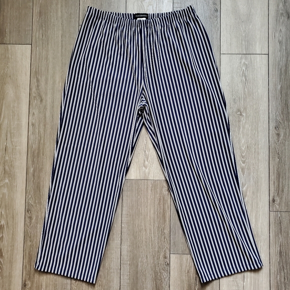 travel elements Pants - Stretch pull on navy and white striped pants